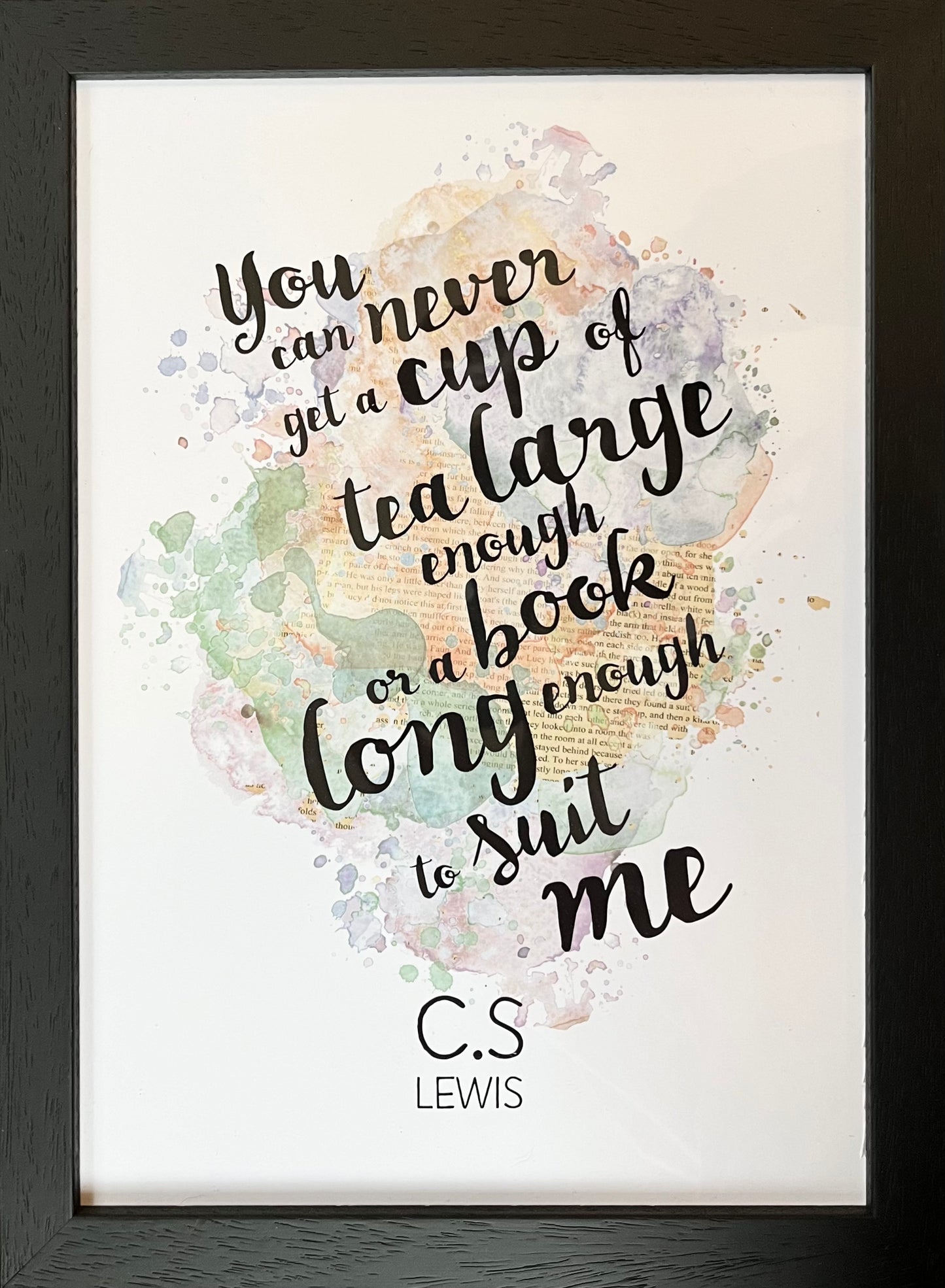 C.S Lewis Watercolour Quote Framed Print - A4