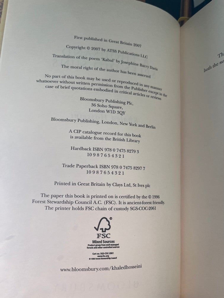 A Thousand Splendid Suns - Khaled Hosseini - FIRST EDITION