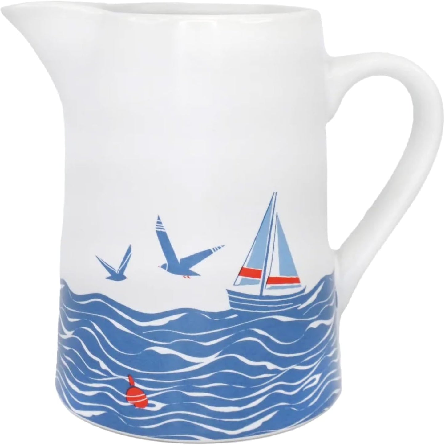 Ceramic Jug - Coastal Boats and Seagulls