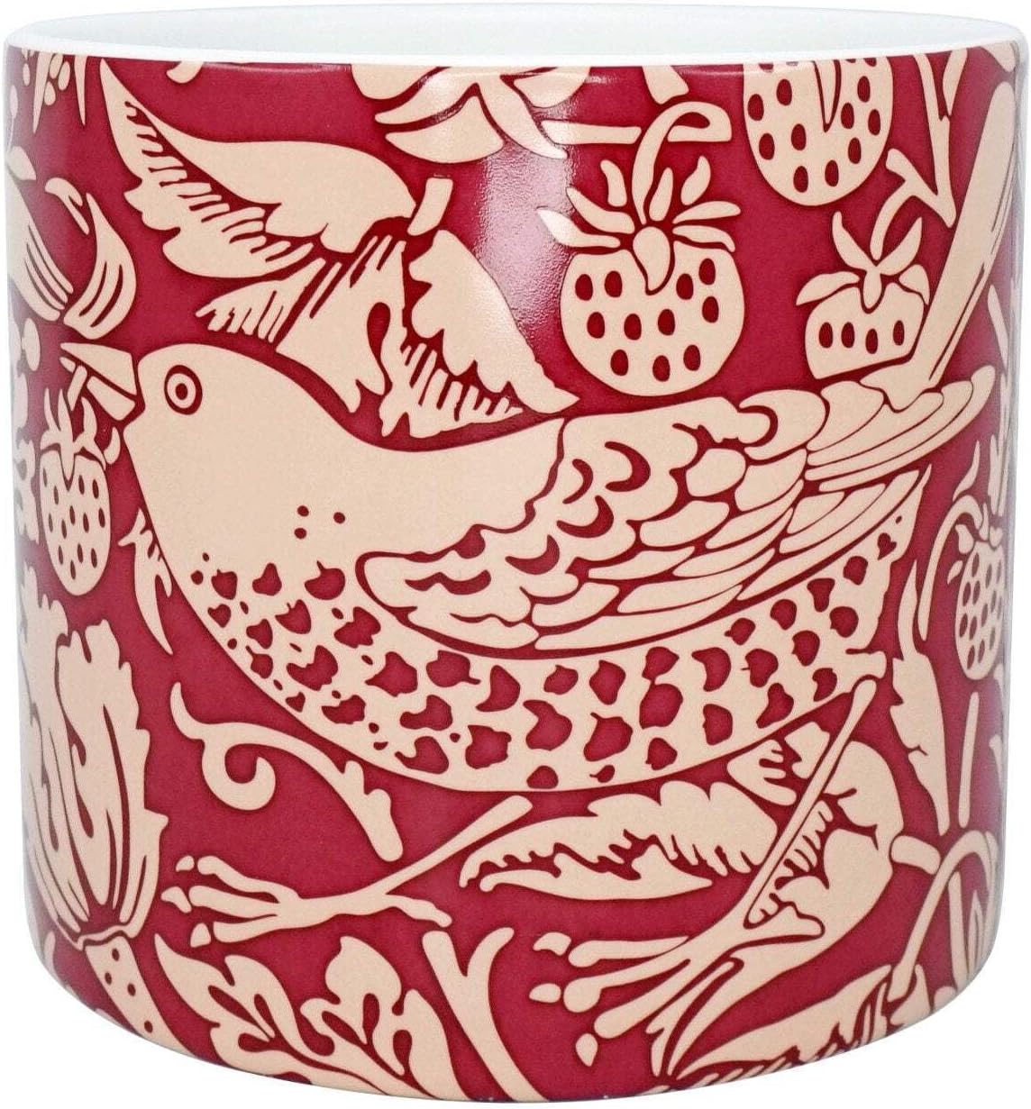 Ceramic Plant Pot - William Morris Strawberry Thief (Raspberry)