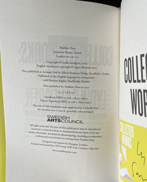Collected Works: A Novel - Lydia Sandgren - SIGNED FIRST EDITION