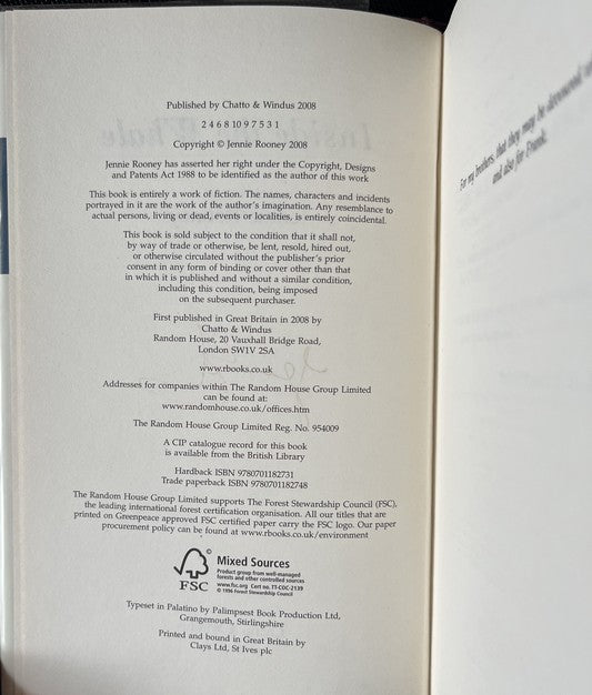 Inside the Whale - Jennie Rooney SIGNED FIRST EDITION