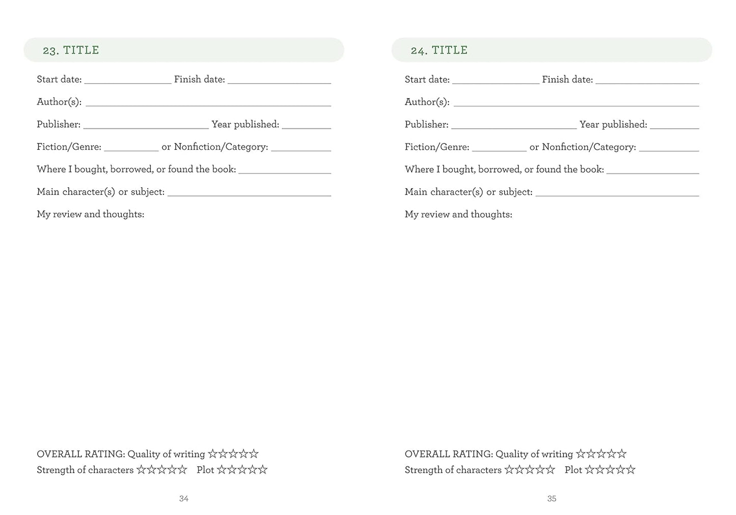My Book Journal: A Reading Diary for Bibliophiles