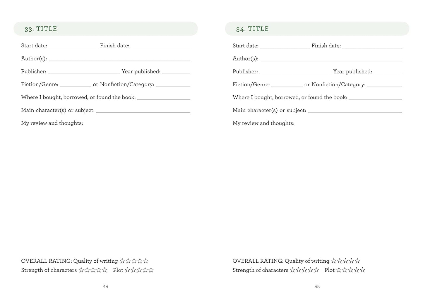 My Book Journal: A Reading Diary for Bibliophiles