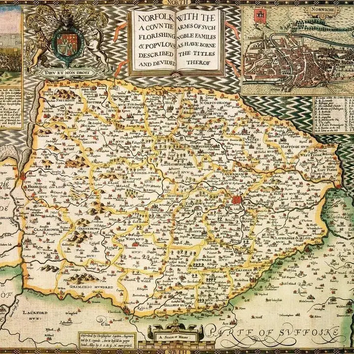 Norfolk Historical Map 1000 Piece Jigsaw Puzzle