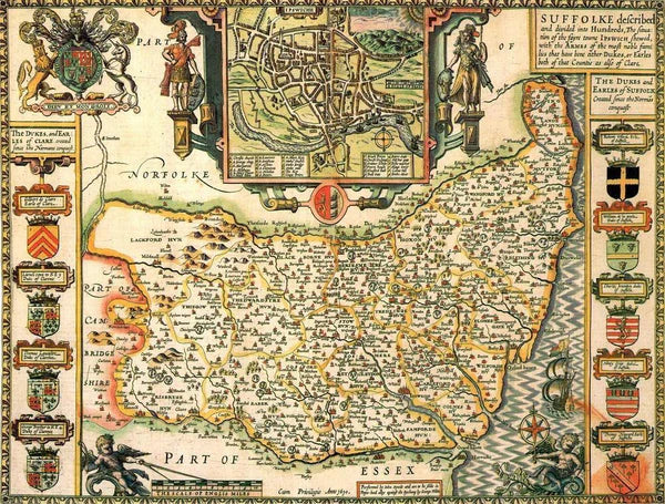 Suffolk Historical Map 1000 Piece Jigsaw Puzzle