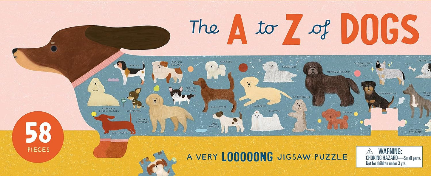 The A to Z of Dogs: 58 Piece Jigsaw Puzzle