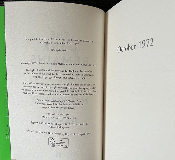 The Dark Remains - William McIlvanney | Ian Rankin SIGNED FIRST EDITION
