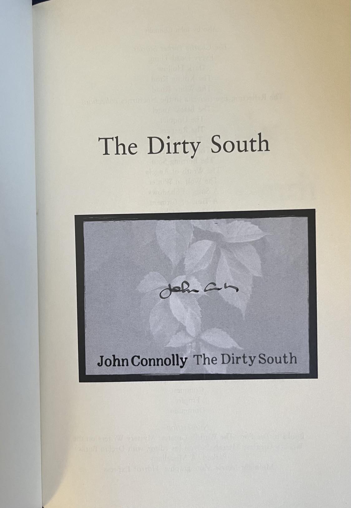 The Dirty South - John Connolly - SIGNED FIRST EDITION