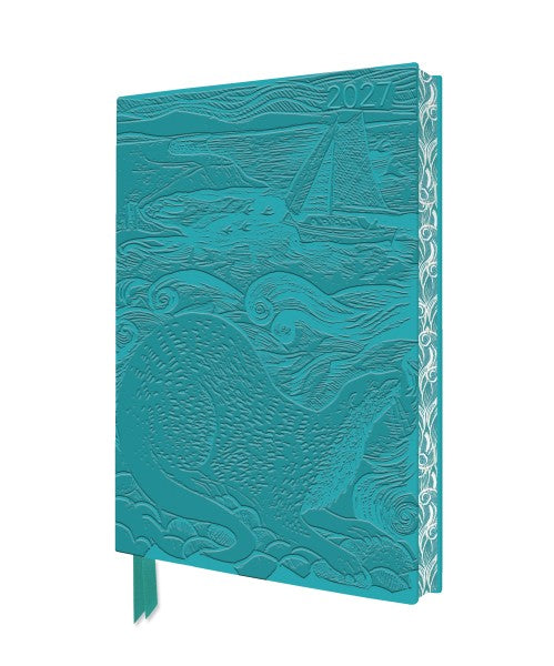 Angela Harding: Shetland Otter & Windsong 2027 Artisan Art Vegan Leather Diary Planner – Week to View with Notes