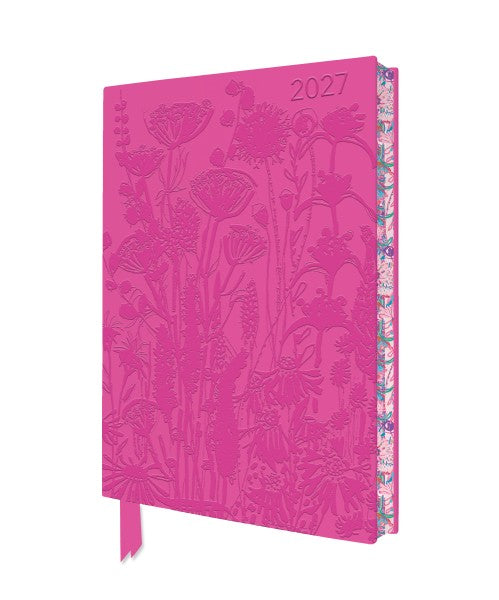 Lucy Innes Williams: Pink Garden House 2027 Artisan Art Vegan Leather Diary Planner - Week to View with Notes