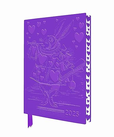 Alice in Wonderland 2025 Artisan Art Vegan Leather Diary Planner - Page to View with Notes