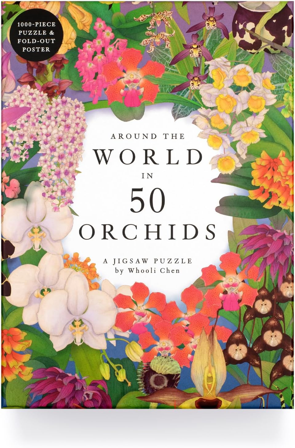 Around the World in 50 Orchids: A 1000 Piece Jigsaw Puzzle