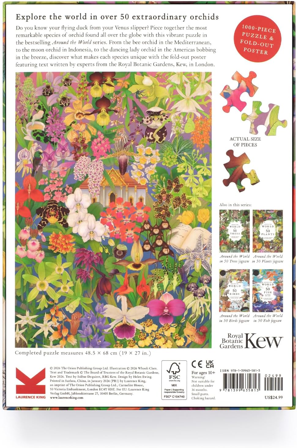 Around the World in 50 Orchids: A 1000 Piece Jigsaw Puzzle