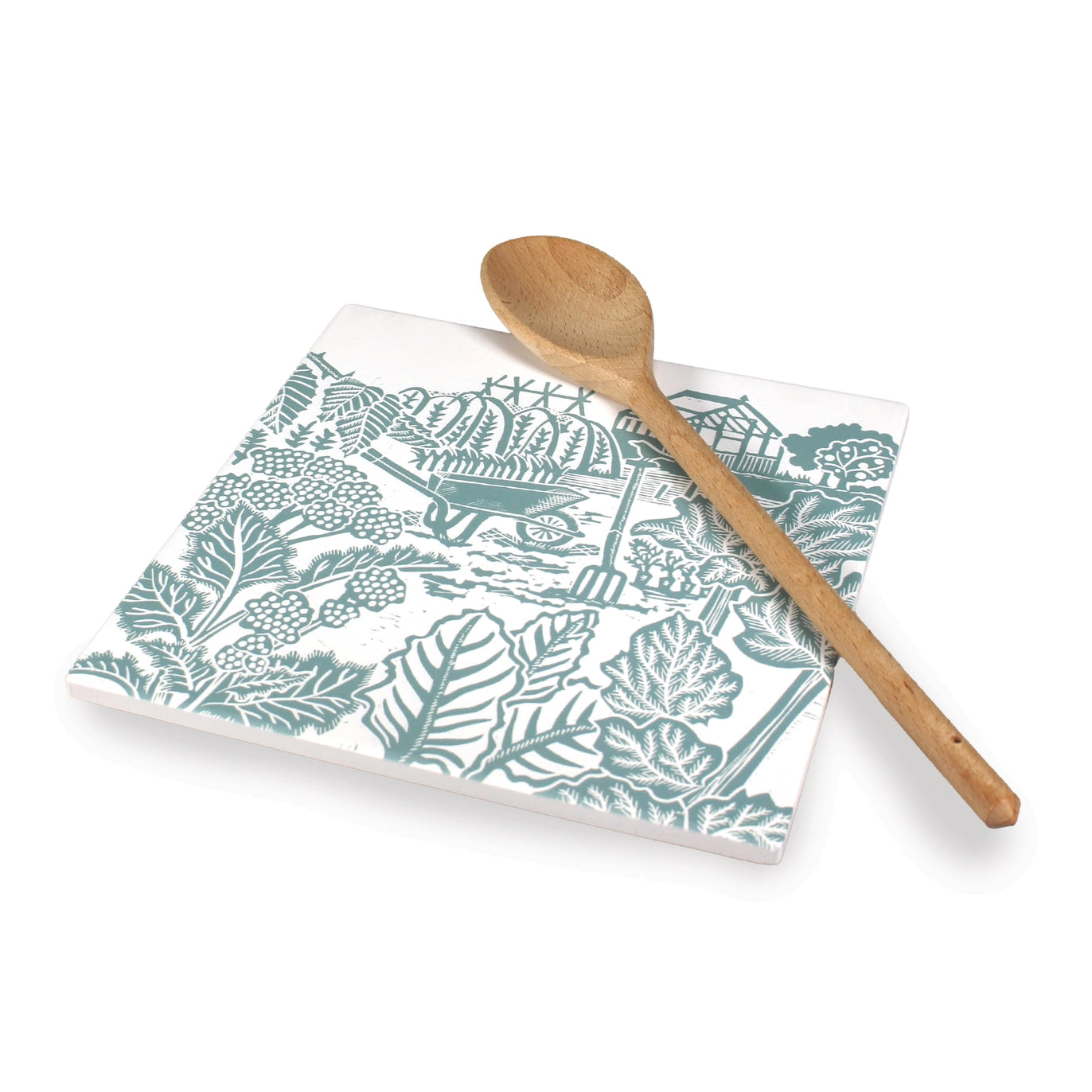 Ceramic Trivet Vegetable Garden Blue - by Kate Heiss