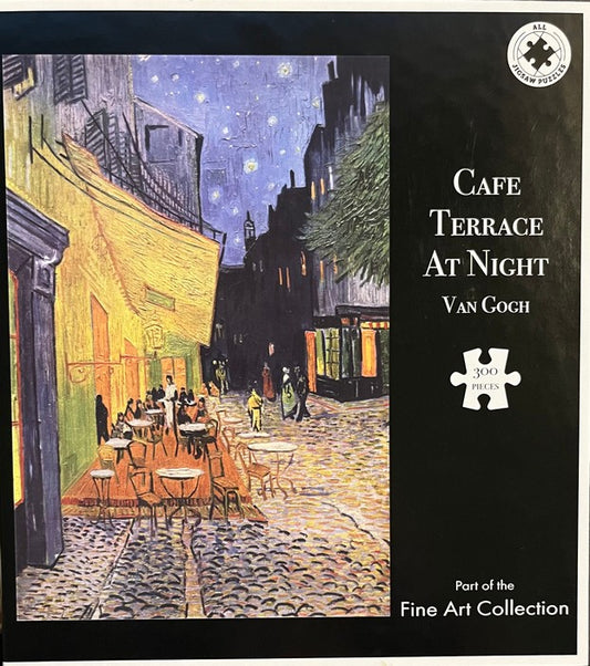 Cafe Terrace At Night By Van Gogh 300 Piece Wooden Jigsaw Puzzle