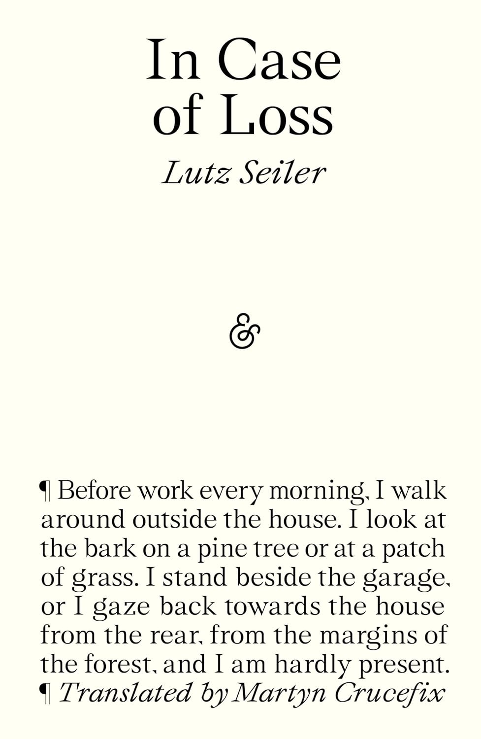 In Case of Loss - Lutz Seiler