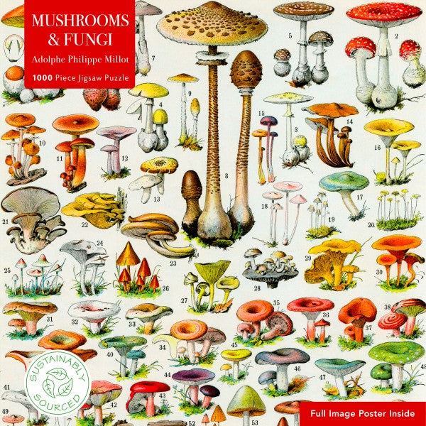 Mushrooms & Fungi 1000-piece Jigsaw Puzzle - Adolphe Philippe Millot