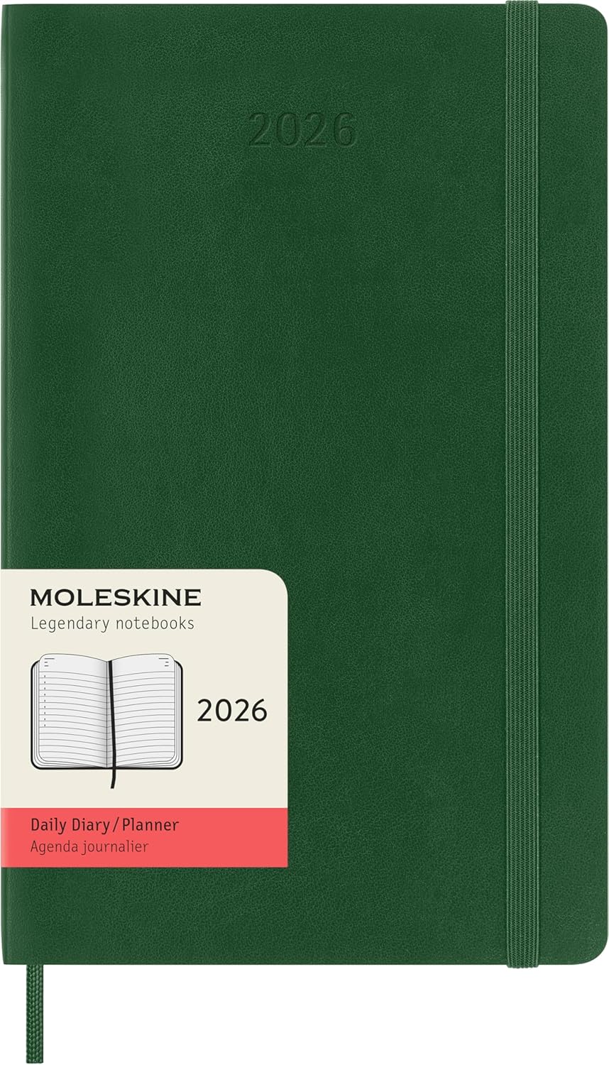 Moleskine 2026 12 Month Daily Large Softcover Diary - Green