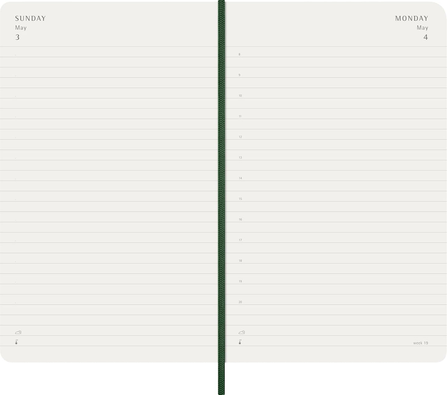 Moleskine 2026 12 Month Daily Large Softcover Diary - Green