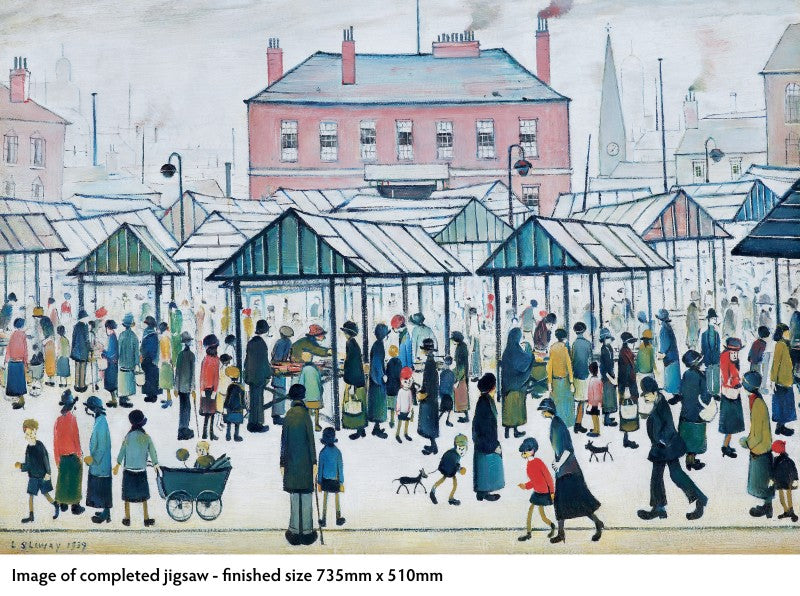 L.S. Lowry: Market Scene, Northern Town, 1939: A 1000-piece Jigsaw Puzzle