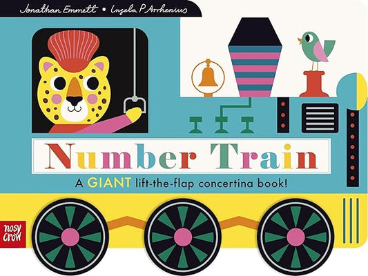 Number Train: A GIANT lift-the-flap concertina book! - Jonathan Emmett | Ingela P Arrhenius