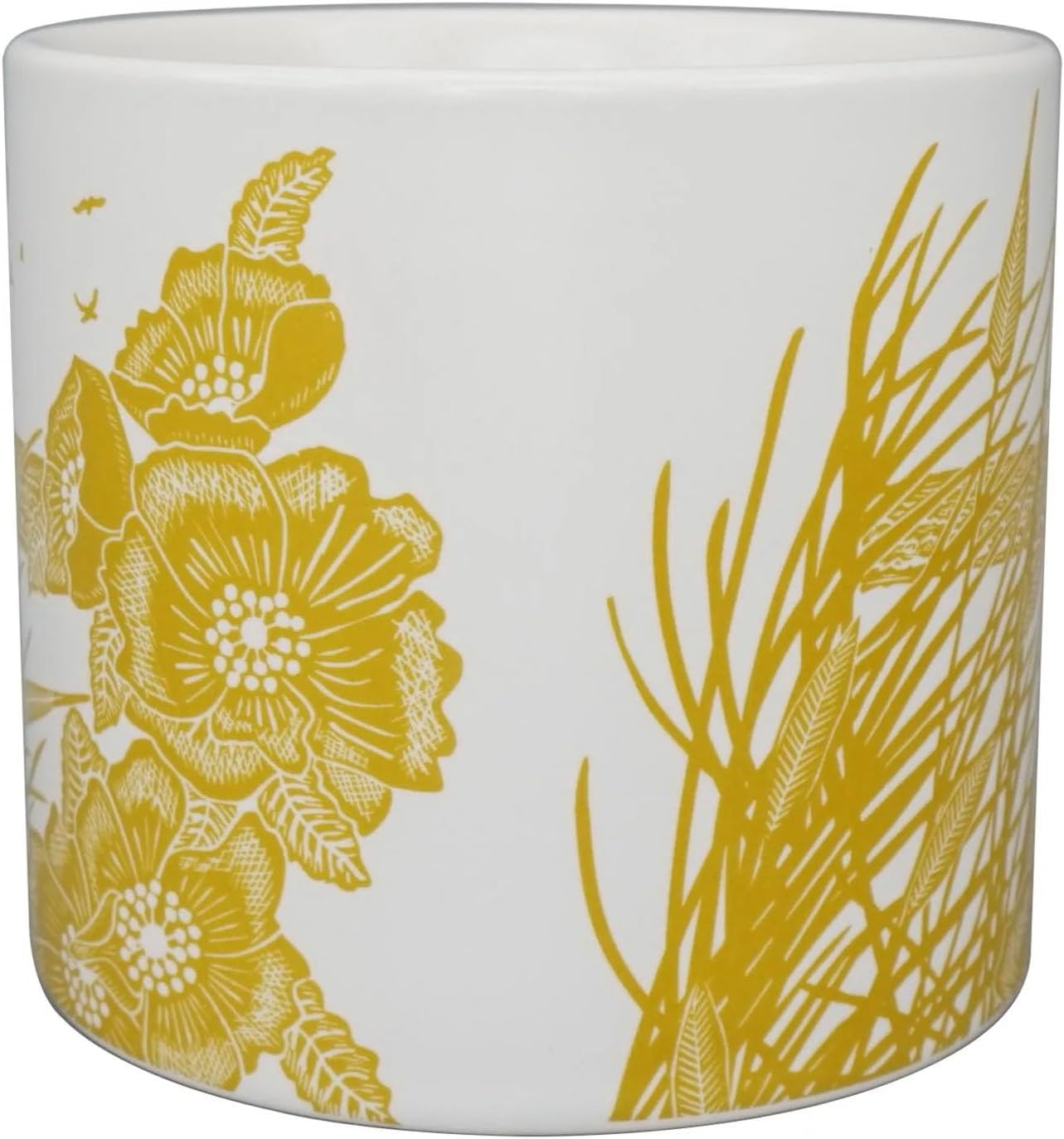 Reeds & Birds Ceramic Plant Pot - Kate Heiss (Mustard Yellow)