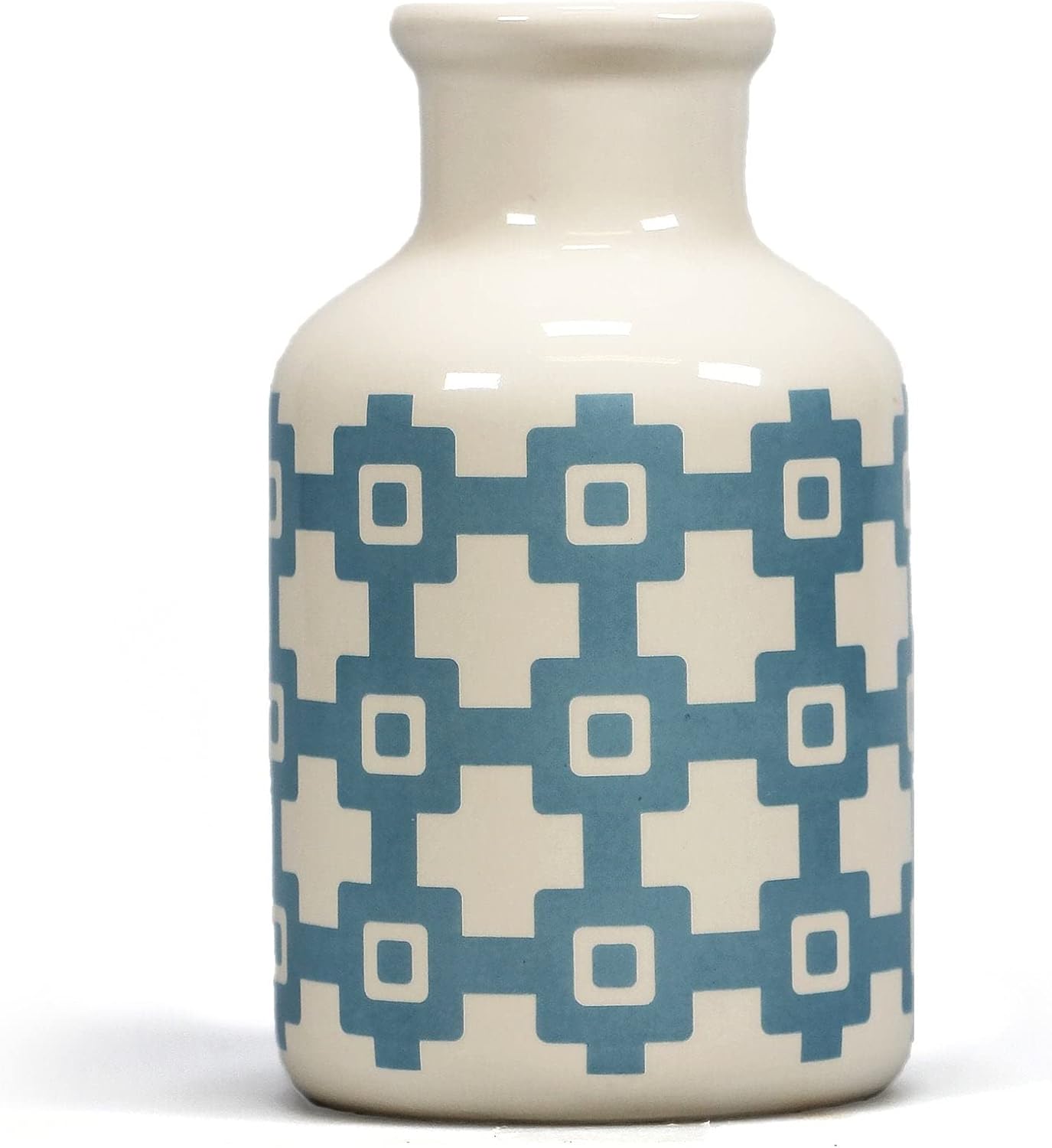 Tile Print Vase - Blue