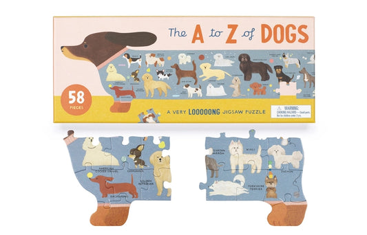 The A to Z of Dogs: 58 Piece Jigsaw Puzzle