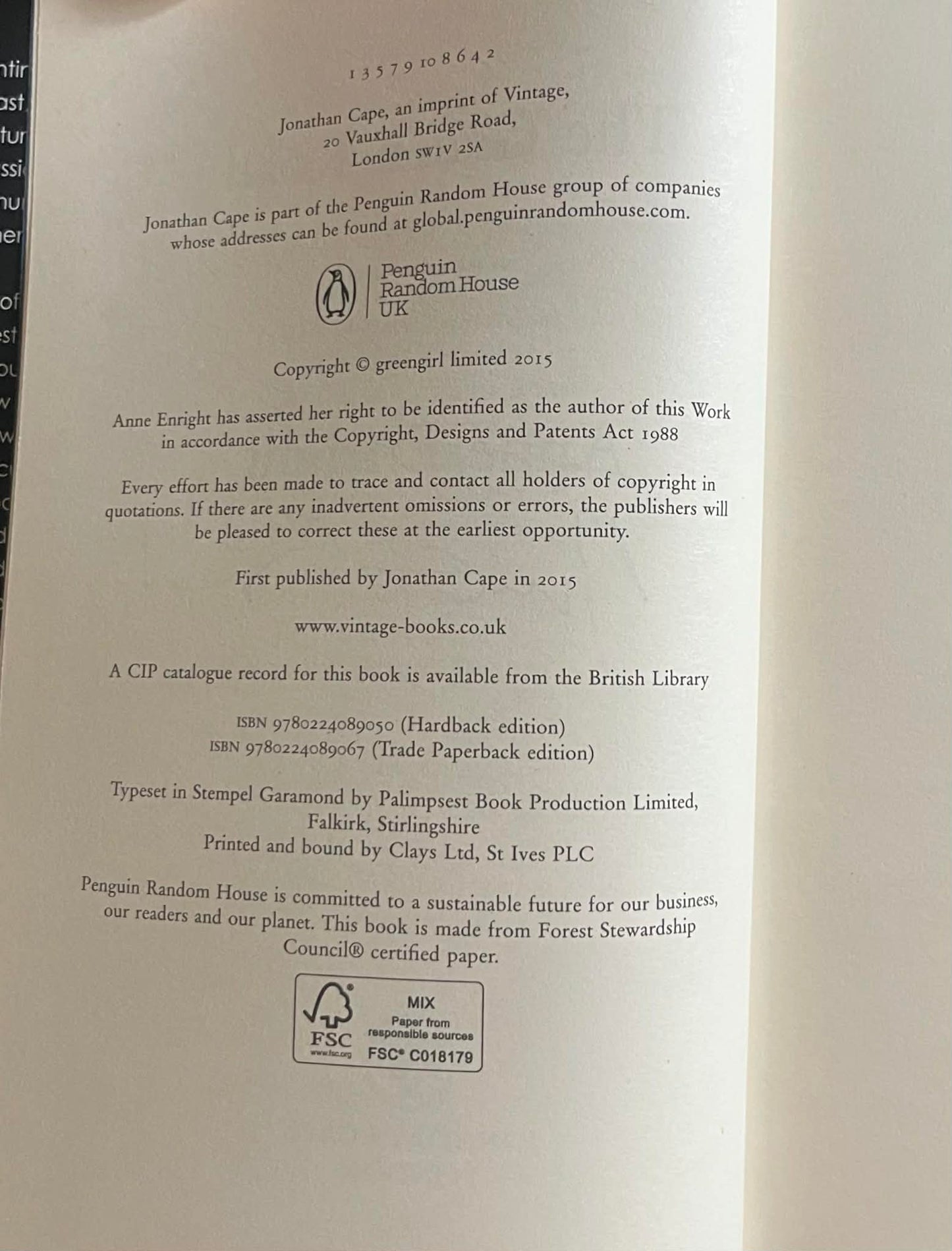 The Green Road - Anne Enright - SIGNED FIRST EDITION