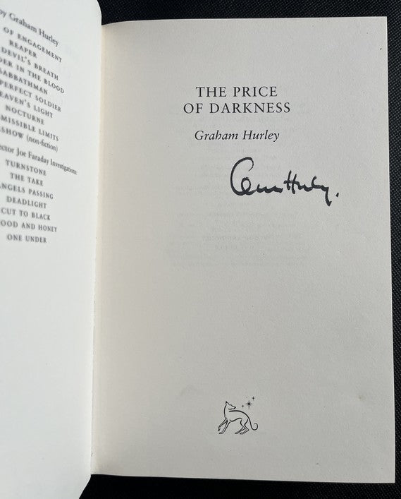 The Price of Darkness - Graham Hurley SIGNED FIRST EDITION