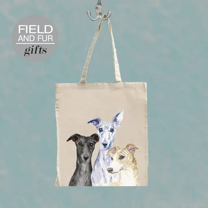Whippet / Greyhound Tote Shopping Bag - Field and Fur