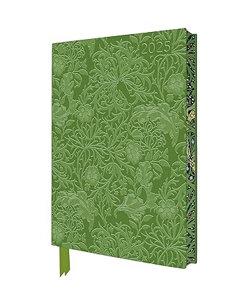 William Morris: Seaweed 2025 Artisan Art Vegan Leather Diary Planner - Page to View with Notes