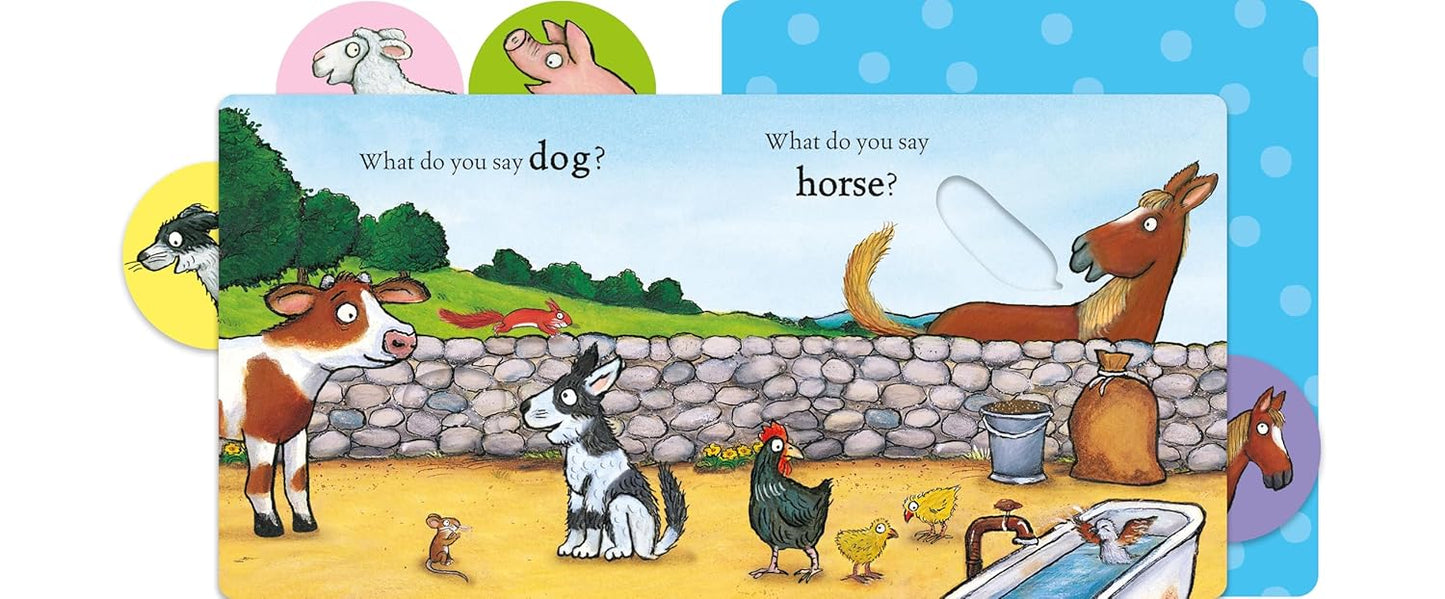 Who Says Moo?: A pull-tab book for babies about noisy farm animals - Axel Scheffler