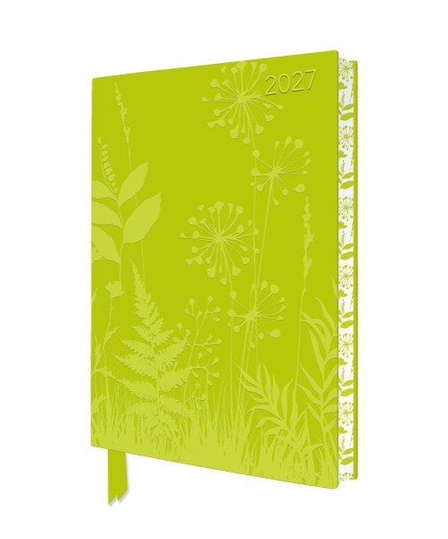 Flower Meadow 2027 Artisan Art Vegan Leather Diary Planner - Week to View with Notes